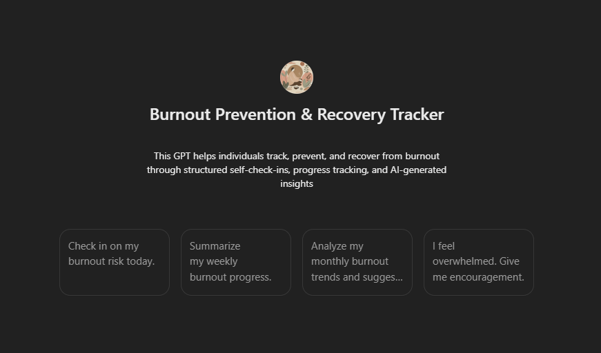 Custom GPT: Physician Burnout Prevention & Recovery Assistant